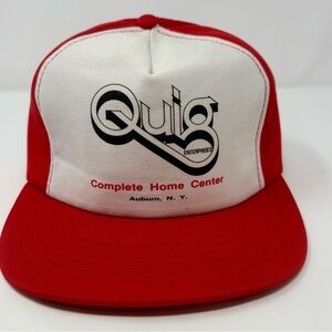Vintage Auburn NY Snapback Trucker Mesh Hat Quig Enterprises 80s 90s
